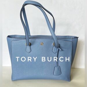 Tory Burch Saffiano leather tote blue tote handbag